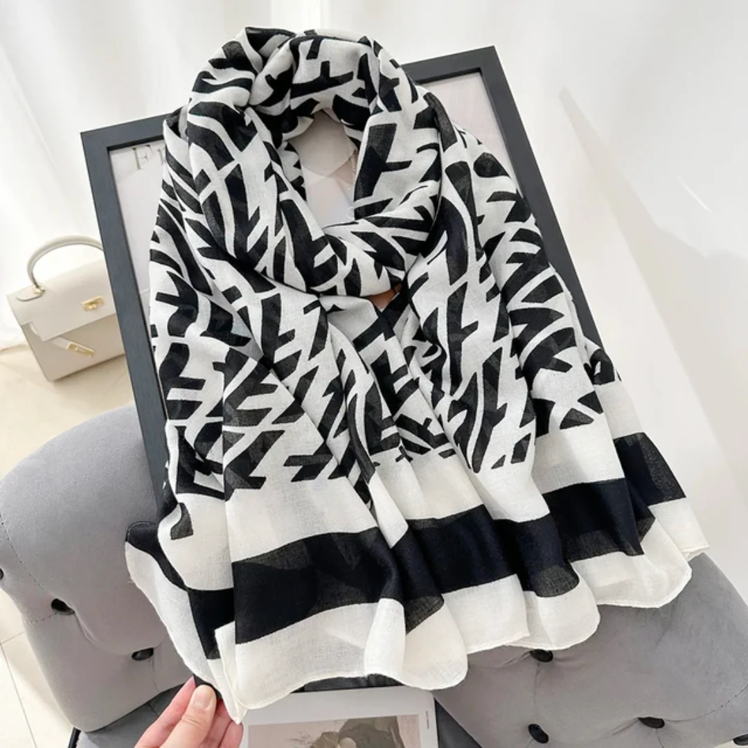 White Cross F Viscose Scarf - Image 2
