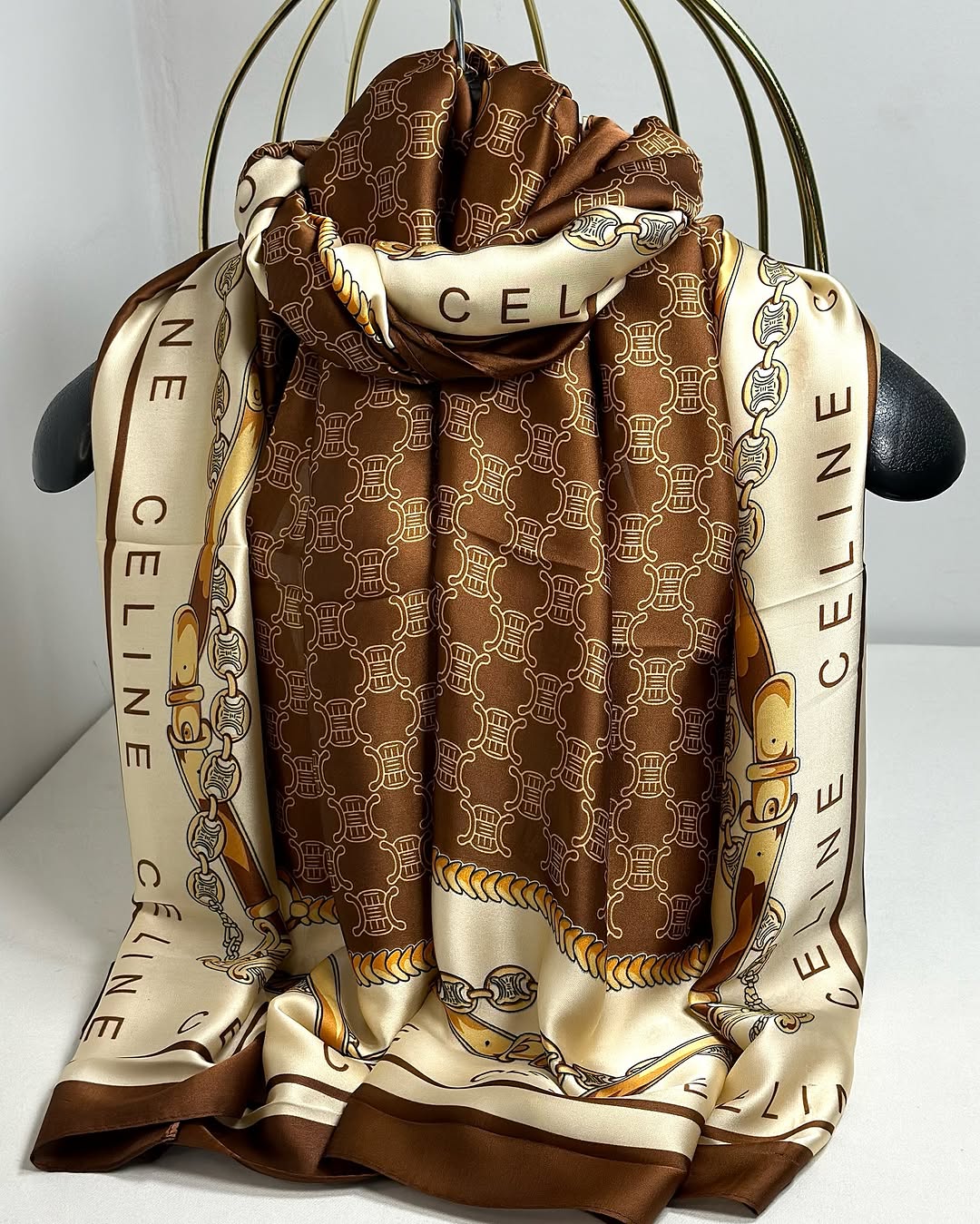 Brand Printed CL Silk Scarf - Image 4