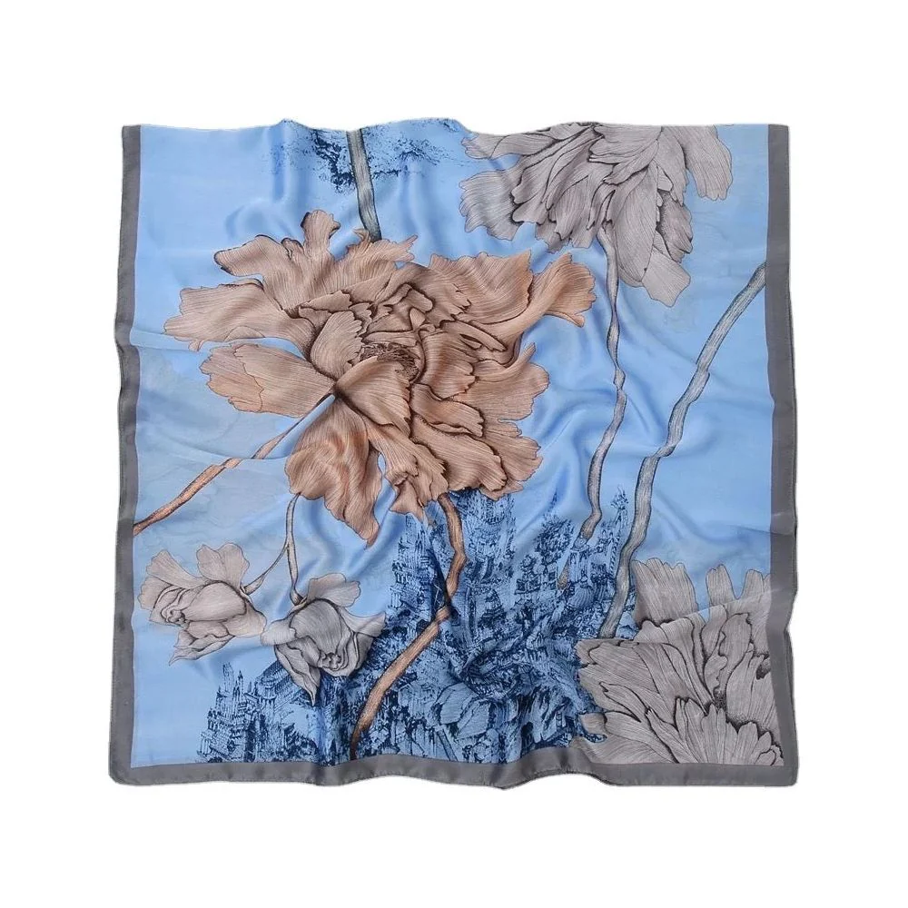 Ink Blue Royal Printed Silk Scarf - Image 4