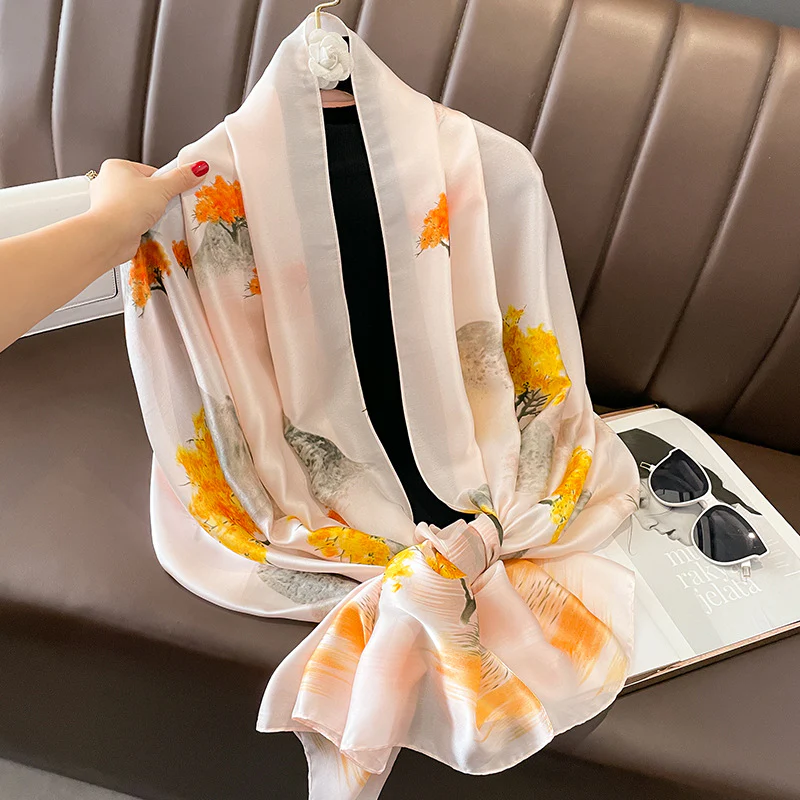 Dew Hillside Printed Silk Scarf - Image 2
