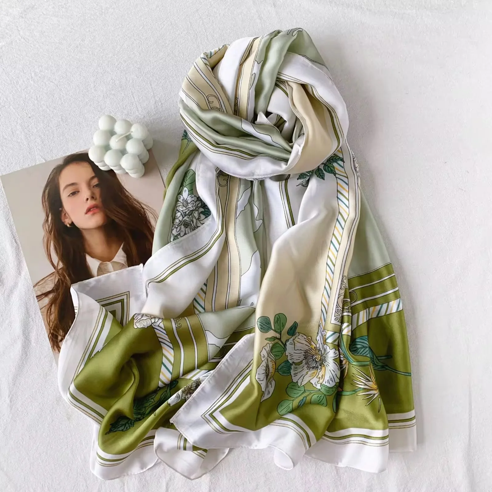 Forest Bay Swiss Printed Silk Scarf - Image 2