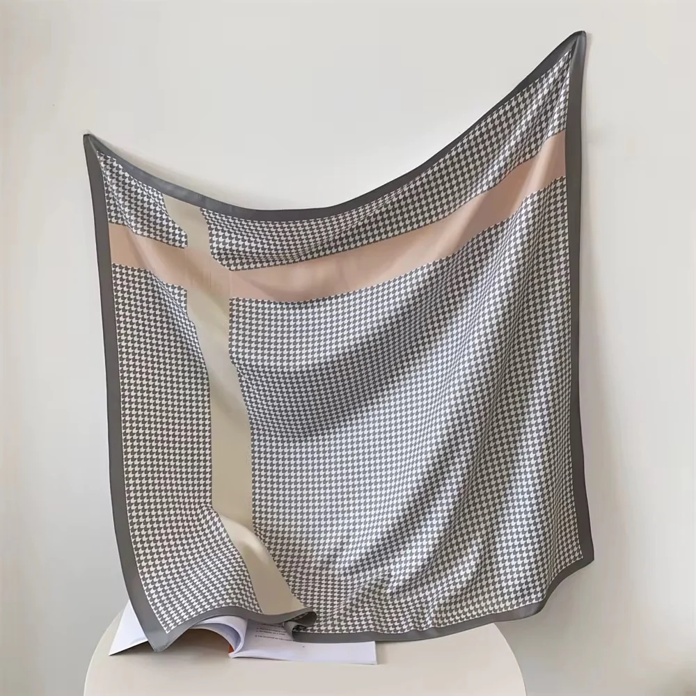 Horizon Silver Printed Square Scarf