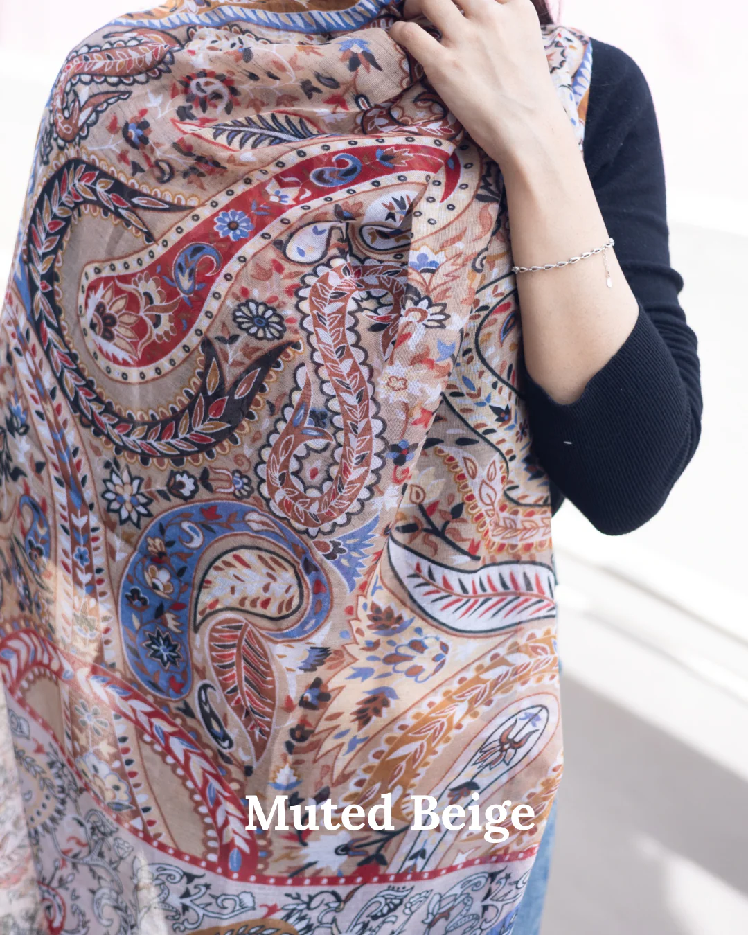 Mehendi Printed Cotton Hijabs - Image 3