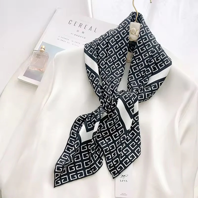 Mid night Rustic G Printed Square Scarf
