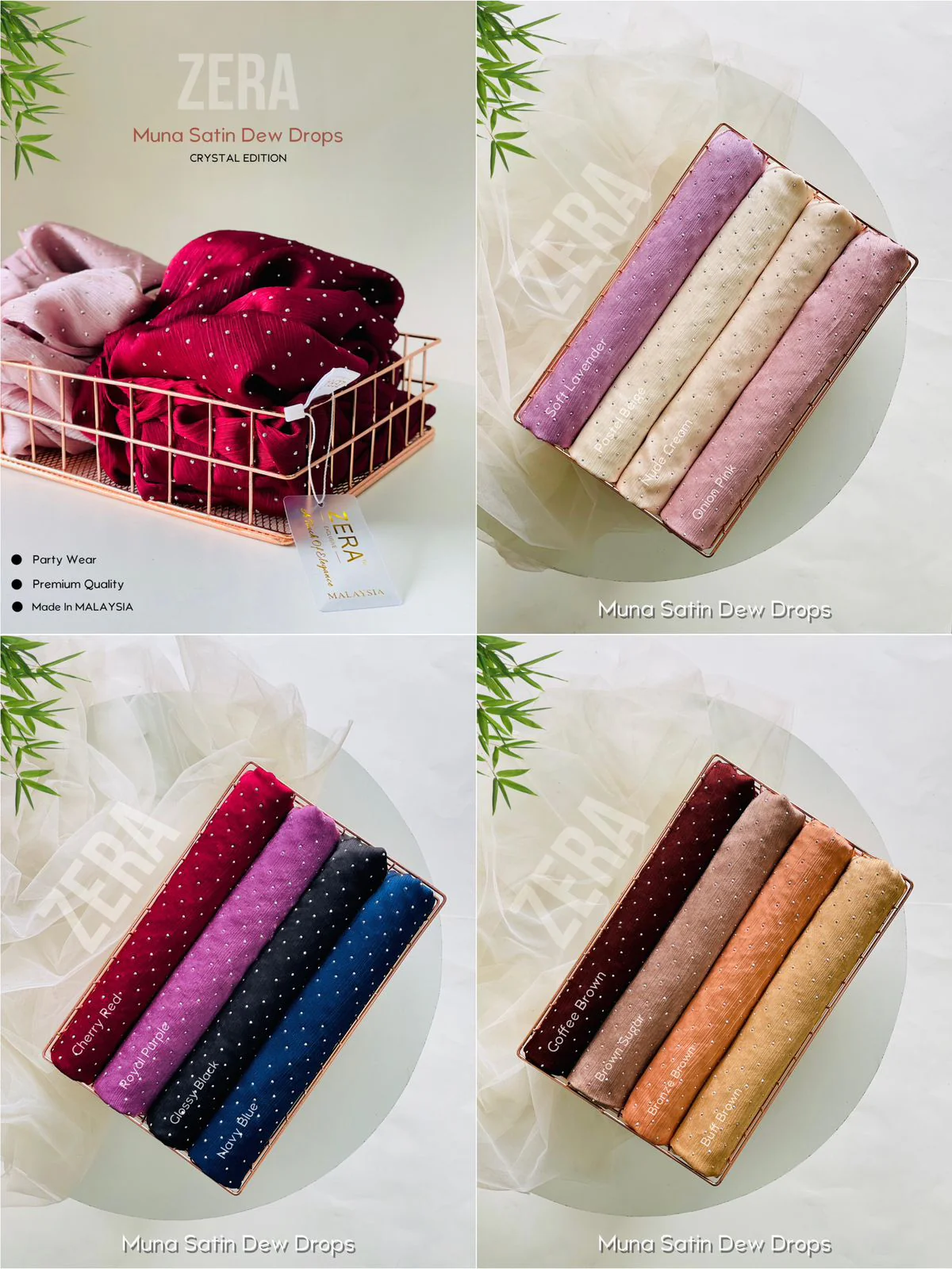 Muna Satin Dew Drop Hijab - Image 5