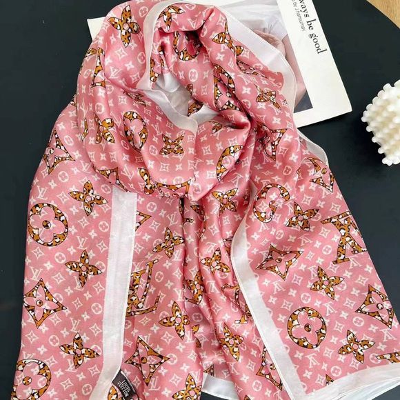 Peach Star V Brand Printed Silk Scarf Summer Edition 26'