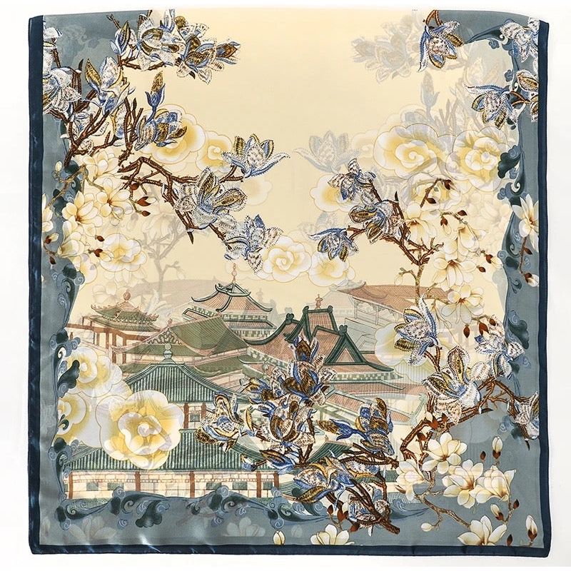 Enchanted Meadows Printed Silk Scarf