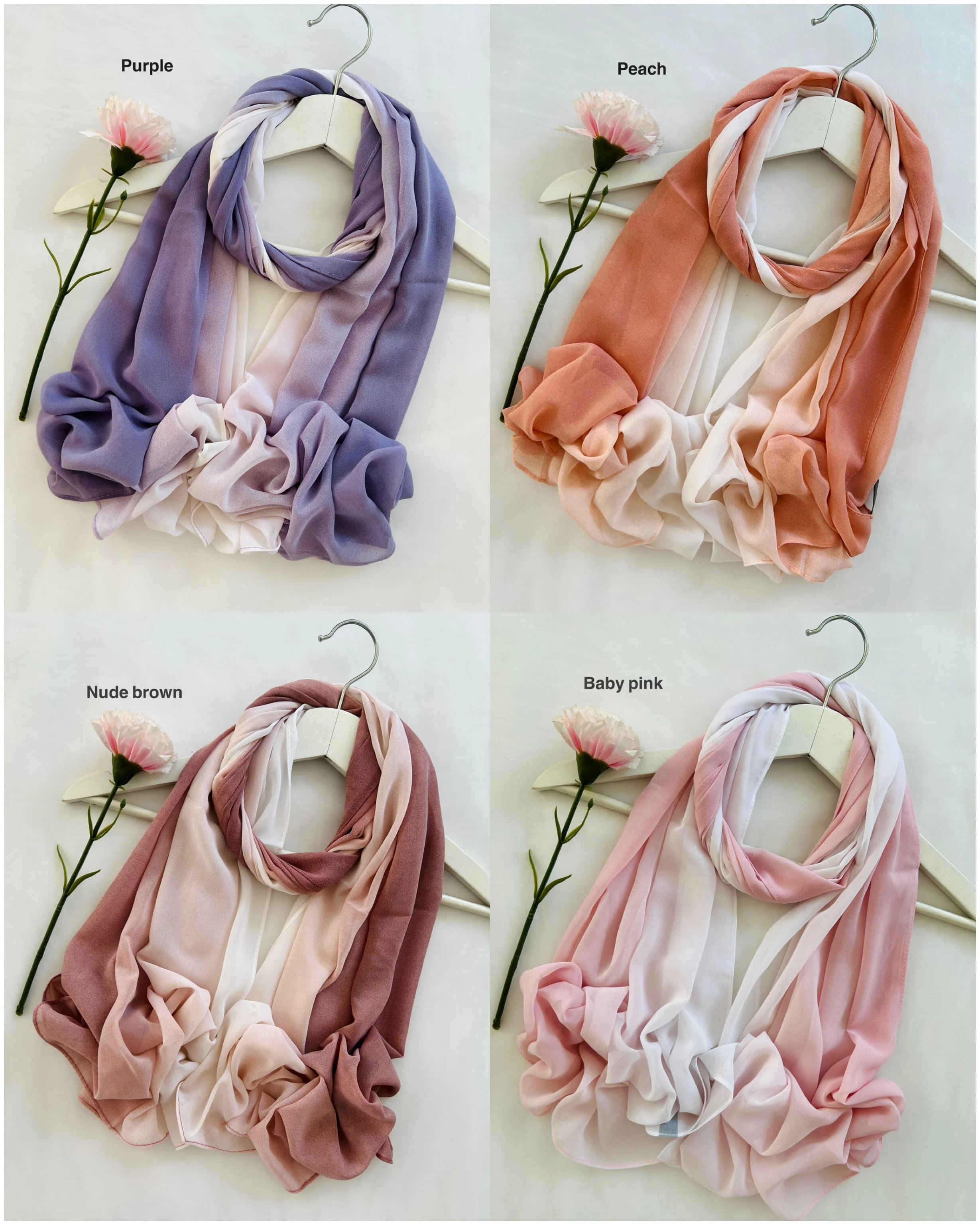 R&S Printed Ombre Chiffon Hijabs - Image 5