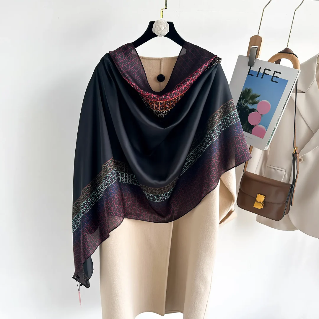Sky Moonlit Printed Silk Scarf - Image 2