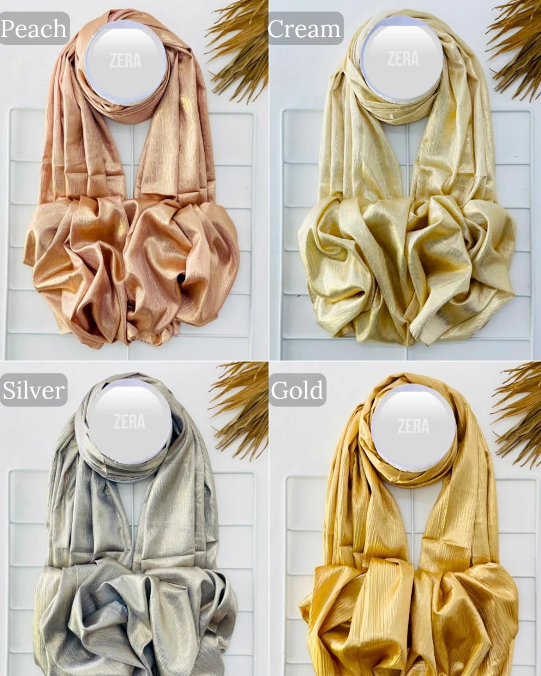 Zera Premium Satin Crushed Silk Shimmer Hijabs - Image 2