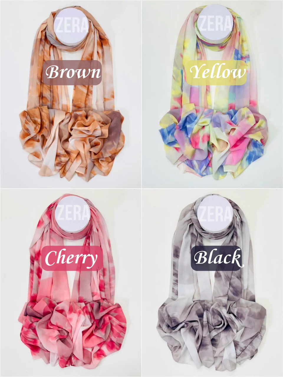 Zera Tie Die Chiffon Hijabs - Image 4